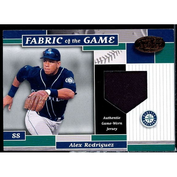 Alex Rodriguez M's Card 2002 Leaf Certified Fabric of the Game #37BA