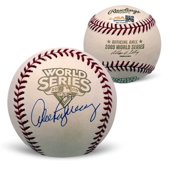 Alex Rodriguez New York Yankees Autographed 2009 World Series Signed Baseball JSA COA With UV Display Case