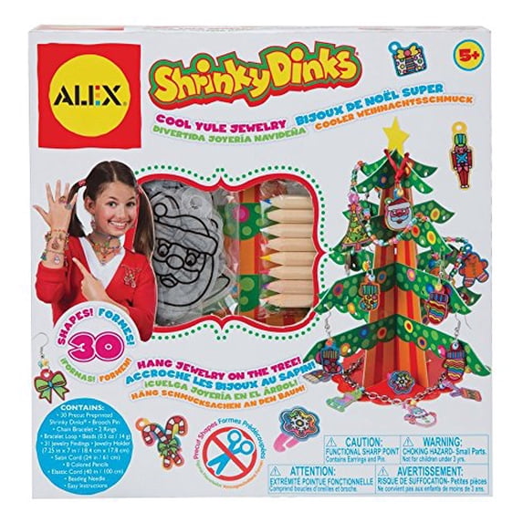 Alex Toys Shrinky Dinks Cool Yule Christmas Jewelry Craft Set 30 ...