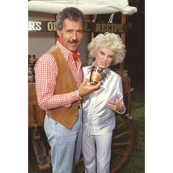 Alex Trebek Holding Can Of Beans And Phyllis Diller Photo Print (8 x 10) - Item # CPA3434