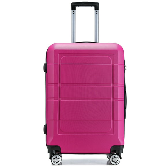 Alex Vando 22" 3 Piece Hardside Spinner Carry On Travel Luggage Set, Rose Red