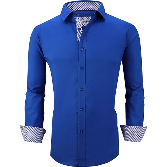 Alex Vando Mens Dress Shirts Regular Fit Long Sleeve Stretch Business Dress Shirts for Men