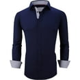 thumbnail image 1 of Alex Vando Mens Dress Shirts Regular Fit Long Sleeve Stretch Business Dress Shirts for Men, 1 of 6