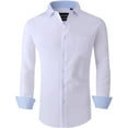 thumbnail image 1 of Alex Vando Mens Dress Shirts Regular Fit Long Sleeve Stretch Business Dress Shirts for Men, 1 of 4