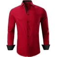 thumbnail image 1 of Alex Vando Mens Dress Shirts Regular Fit Long Sleeve Stretch Business Dress Shirts for Men, 1 of 6