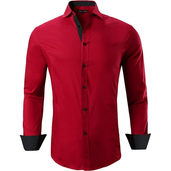Alex Vando Mens Dress Shirts Regular Fit Long Sleeve Stretch Business Dress Shirts for Men