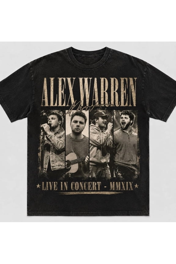 Alex Warren Live in Concert Graphic T-Shirt Retro 90s Bootleg Style Tee