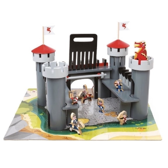 alex wooden dragon castle set, 55 pieces