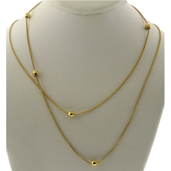 Alex and Ani &#8220;Chain Station&#8221; 6 smart beads Chain Necklace, 32&#8243;, Gold, 32