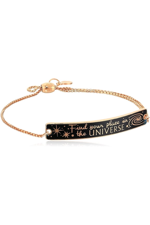 'A Wrinkle in Time' 14k Rose Gold Plated Find Your Place in the Universe Pull Chain Bracelet