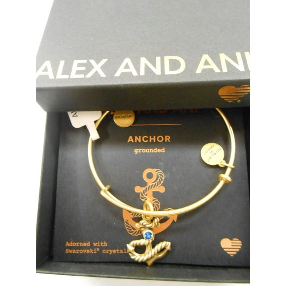 Alex and Ani Anchor Bangle Bracelet - Rafaelian Gold -