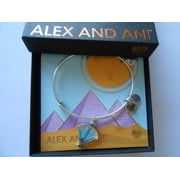 Alex and Ani Blue Lotus EWB Bangle Bracelet - Rafaelian Silver - Expandable - A18EBBLRS