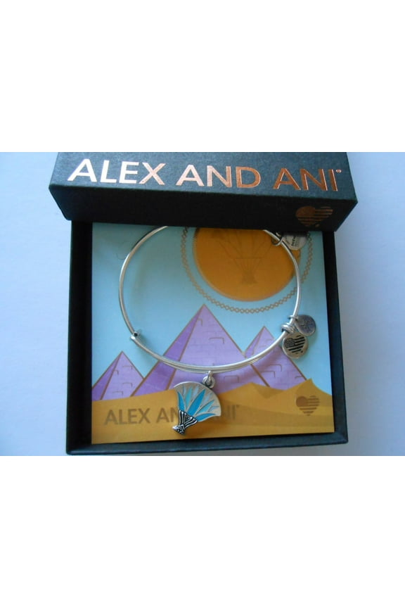 Blue Lotus EWB Bangle Bracelet - Rafaelian Silver - Expandable - A18EBBLRS