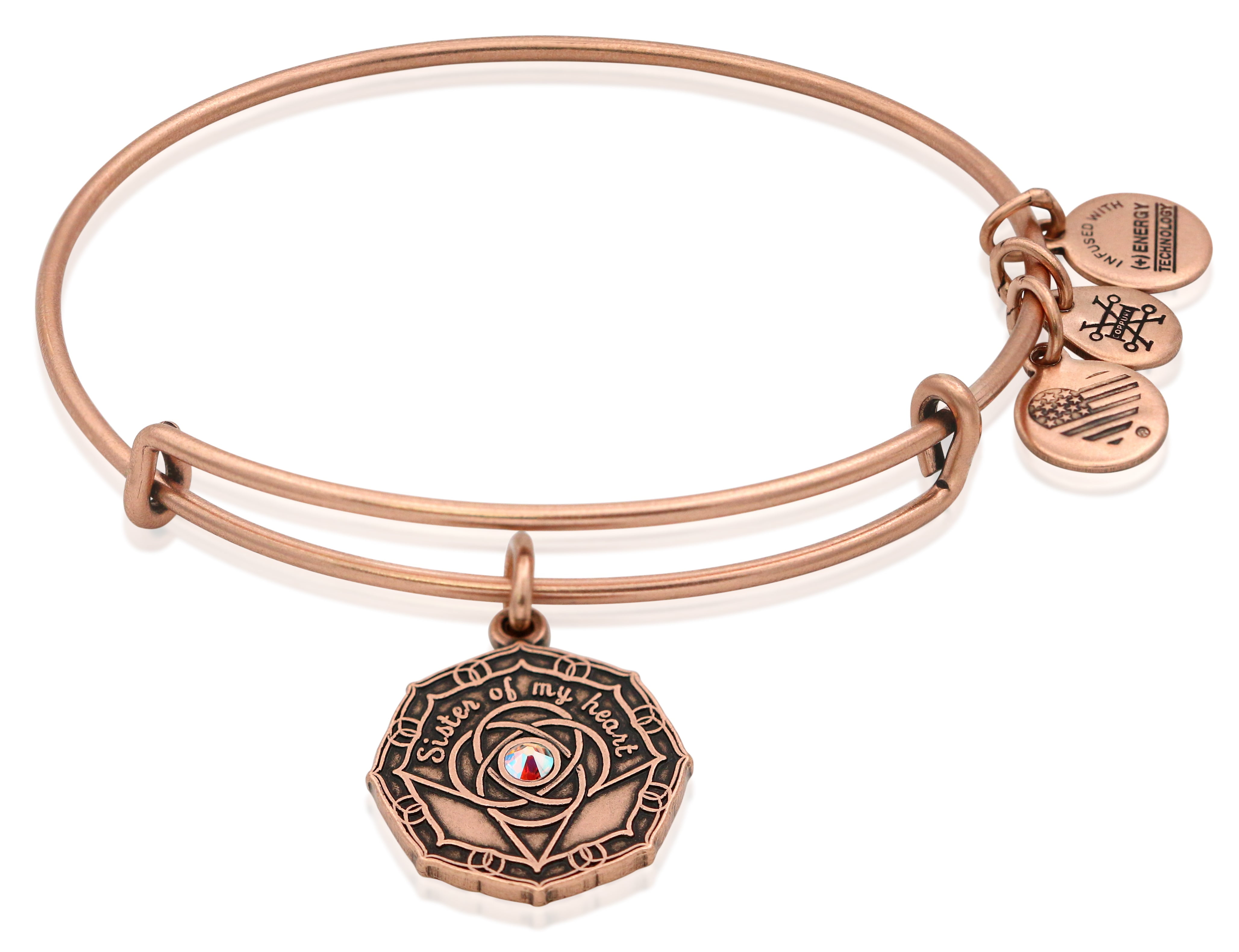 Alex and Ani Bridesmaid Charm Bangle Bracelet Rafaelian Rose