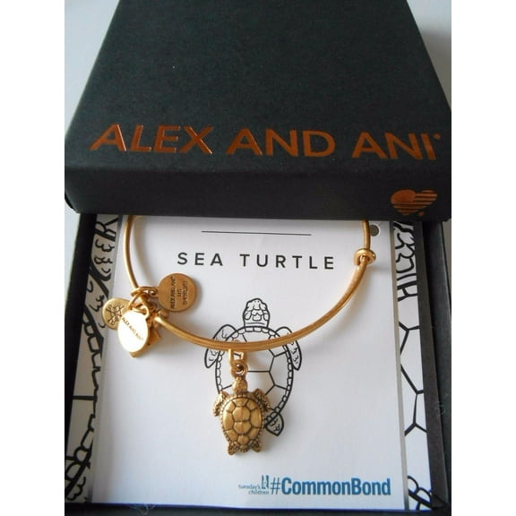 Alex and Ani Charity By Design Turtle Rafaelian Gold Bangle Bracelet