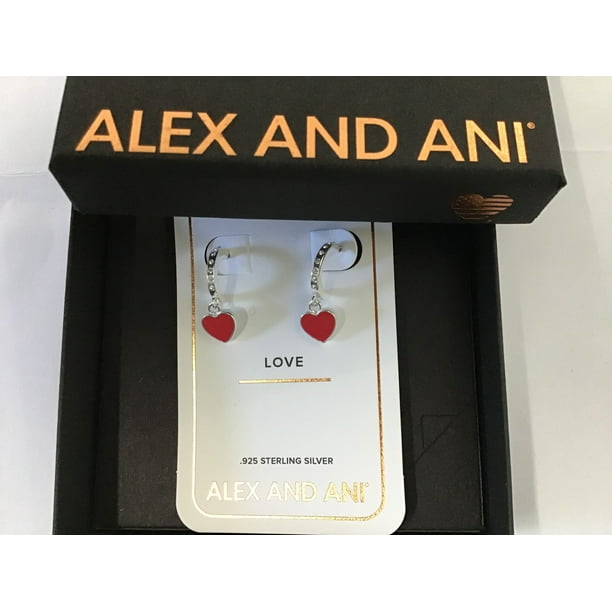 Alex and Ani Color Infusion Heart Huggie Hoop Earrings Silver One Size Walmart Business Supplies
