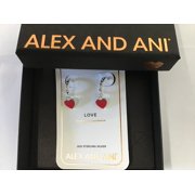 Alex and Ani Color Infusion Heart Huggie Hoop Earrings Silver One Size