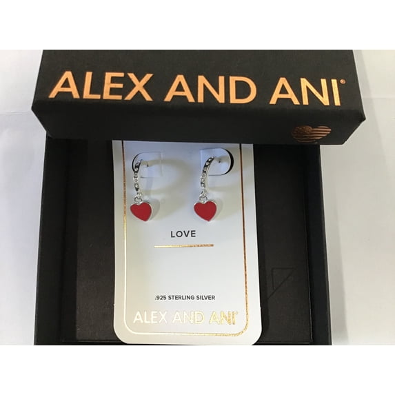Alex and Ani Color Infusion Heart Huggie Hoop Earrings Silver One Size