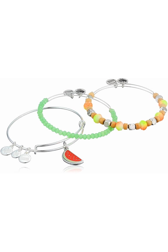Color Infusion - One in a Melon Set of 3 Bracelet - Shiny Silver - Expandable - A18SETOIAMSS
