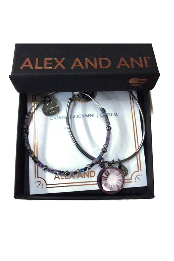 Cosmic Balance Set of 2 II Bangle Bracelet Midnight Silver NWTBC