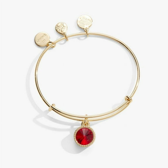 Alex and Ani Crystal Infusion Color Code, Jul, Lt Siam Color Expandable Wire Bracelet, Shiny Gold