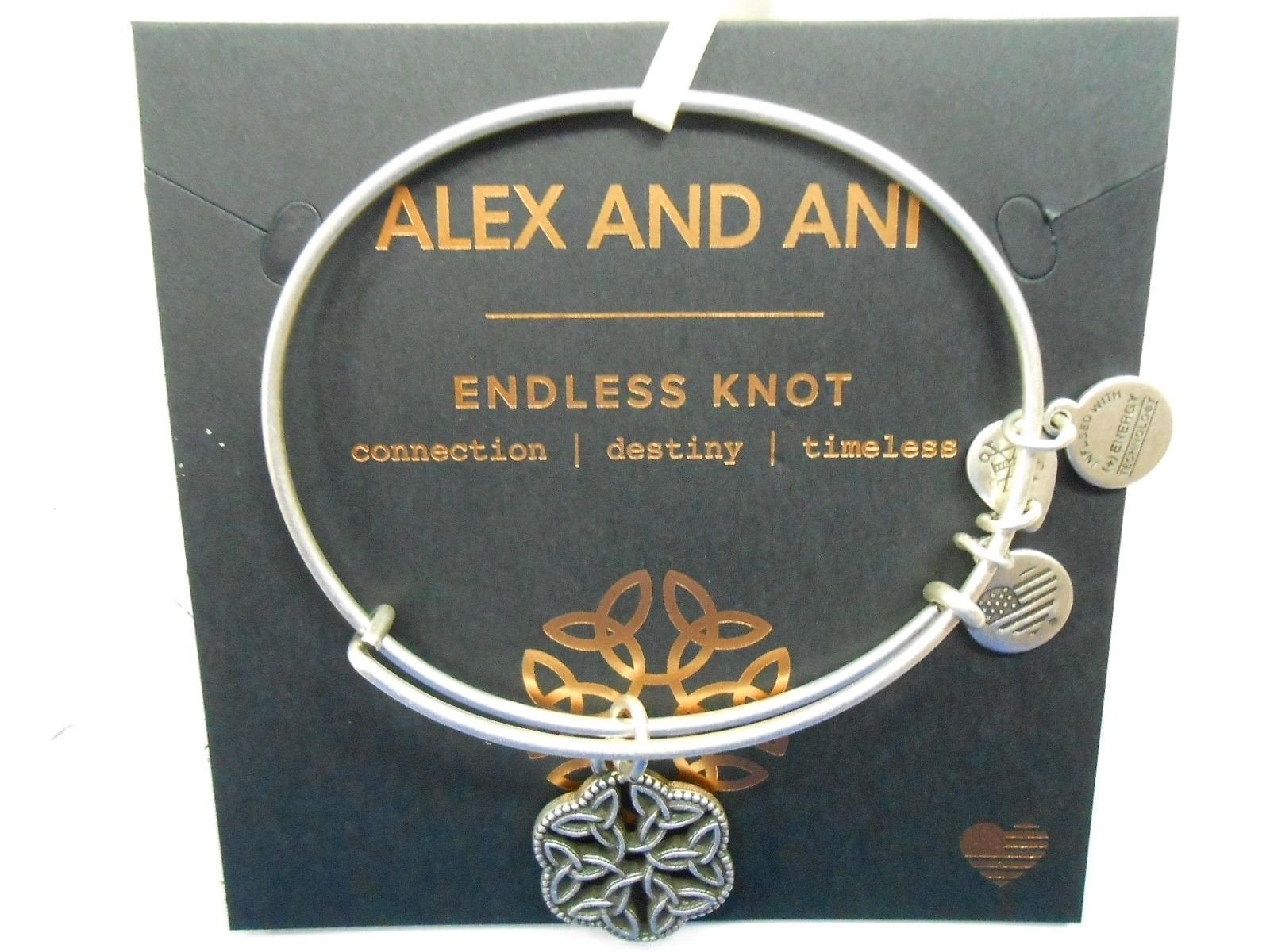 Alex and Ani Endless Knot III Expandable Wire Bracelet Rafaelian Silver NWTBC Walmart