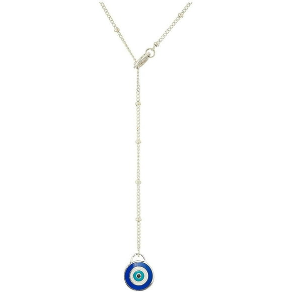 Alex and Ani Evil Eye 21" Adjustable Lariat Necklace Sterling Silver One Size