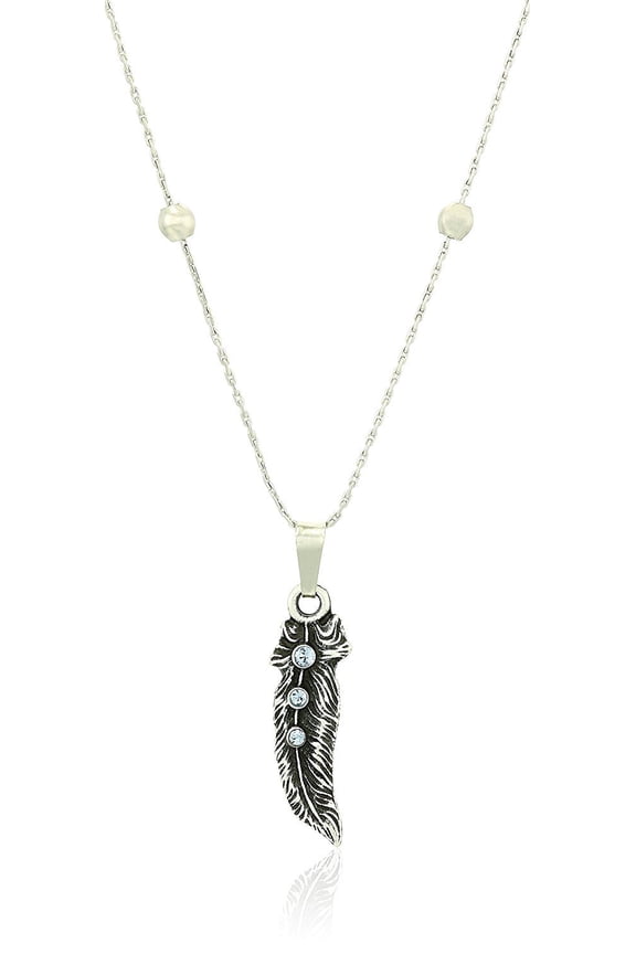 Feather II Pendant Necklace, 30"