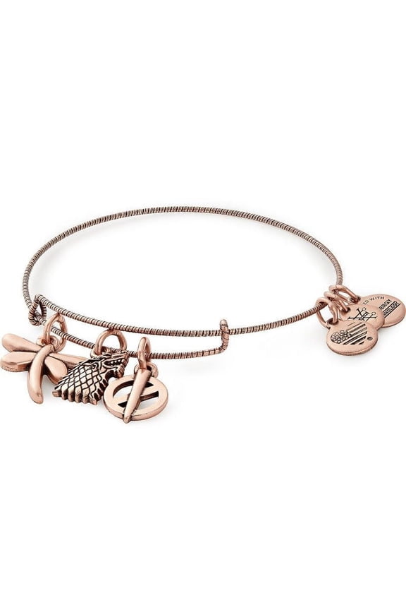 GAME OF THRONES Sansa Stark Charm Bangle Bracelet - Rafaelian Rose Gold Finish