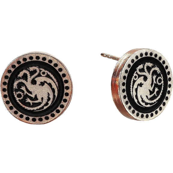 Alex and Ani Game of Thrones, Targaryen Post Earrings.925 Sterling Silver 14kt Rose Gold Plated One Size