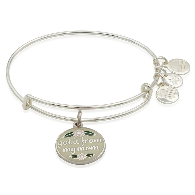 Alex and Ani Got It From My Mom Charm Bangle Bracelet Shiny Silver Walmart