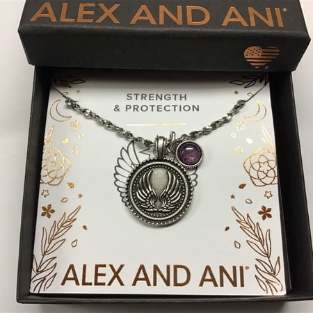 Alex and Ani Guardian Angel Duo Charm Adjustable Necklace Silver One Size, Rafaelian Silver A20ENGA33RS