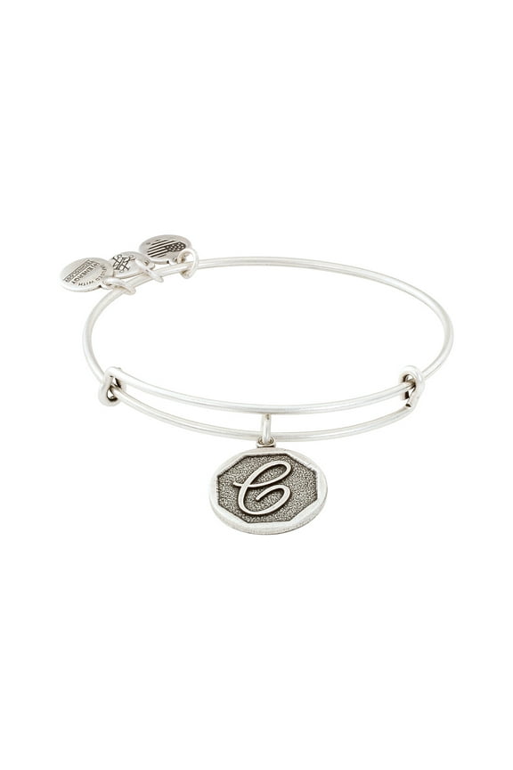 Initial C Charm Bangle, Silvertone