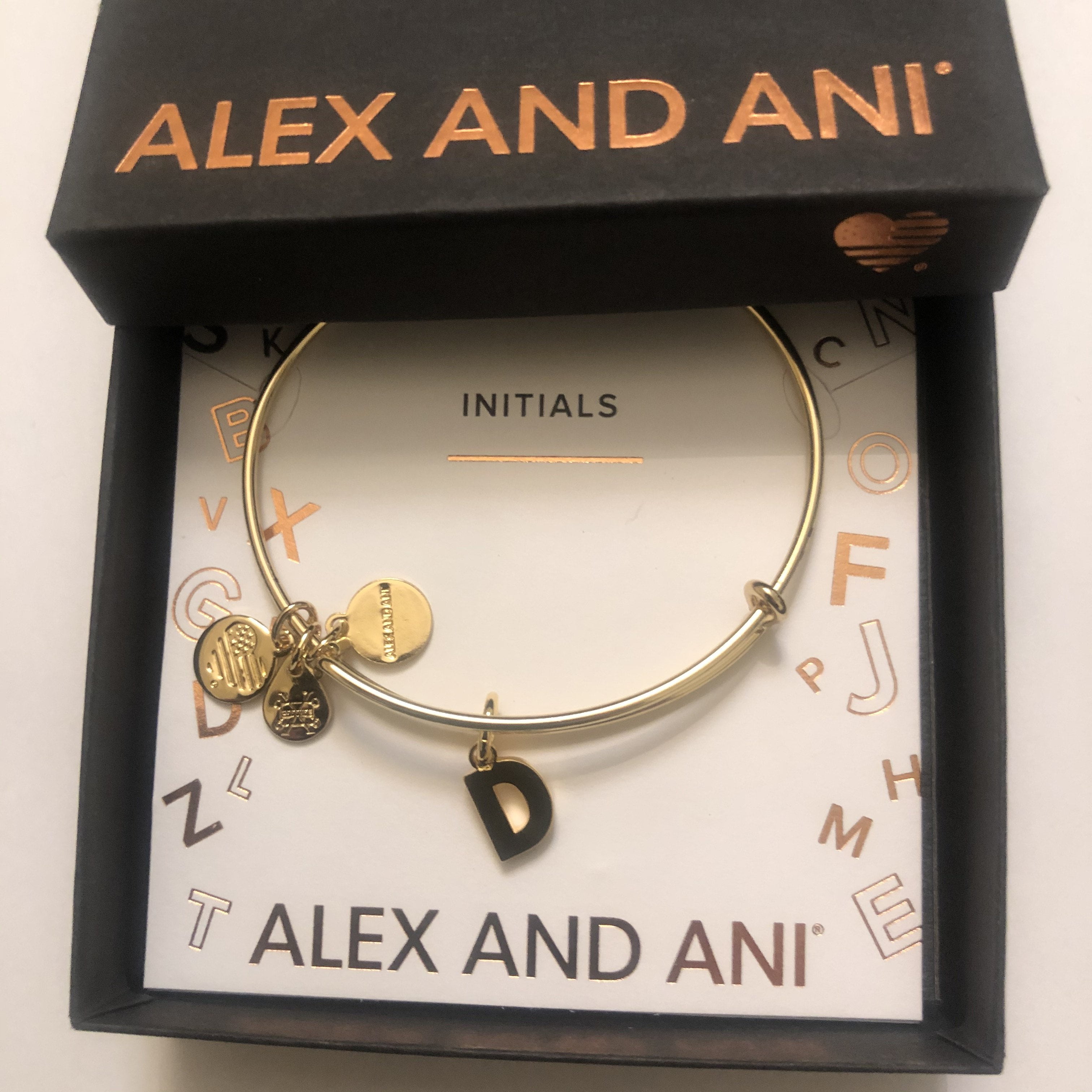 Alex and Ani Shiny Gold Initial D Bangle Bracelet Jamaica Ubuy