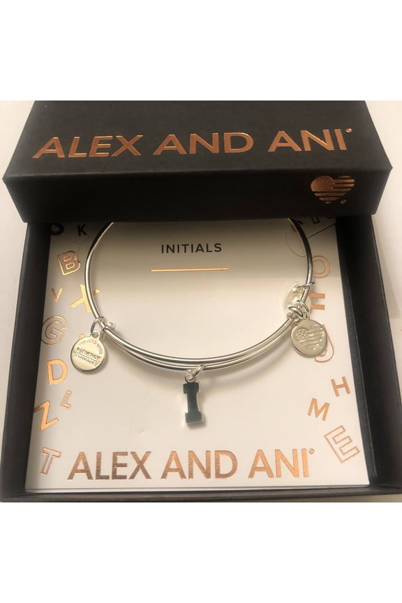 Initial I III Bangle Bracelet Shiny Silver One Size