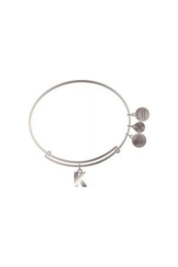 Initial K III Bangle Bracelet Shiny Silver One Size