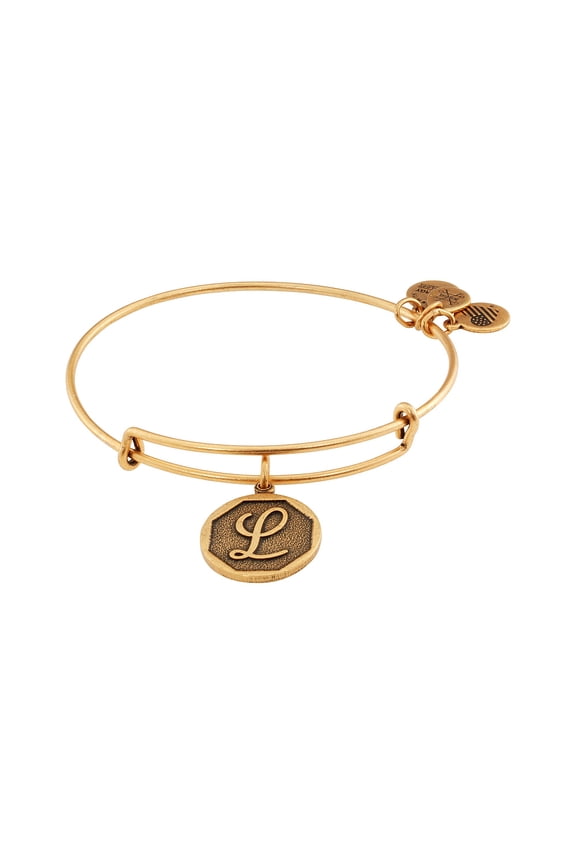 Initial L Charm Bangle, Goldtone