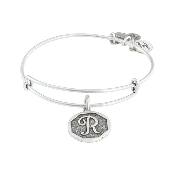 Alex and Ani Initial R Charm Bangle, Silvertone