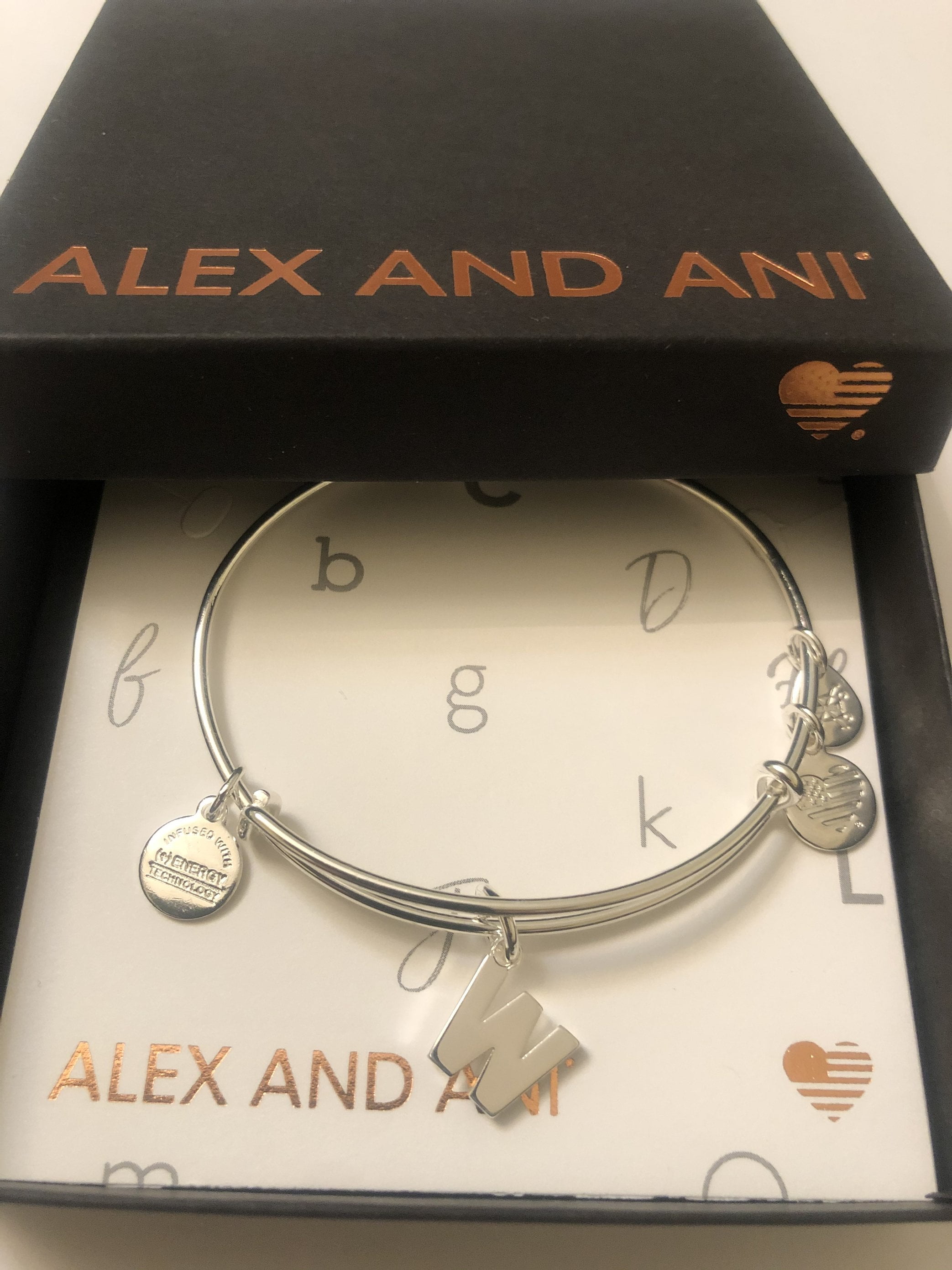 Alex and Ani Silver Initial W Bangle Bracelet Cameroon Ubuy