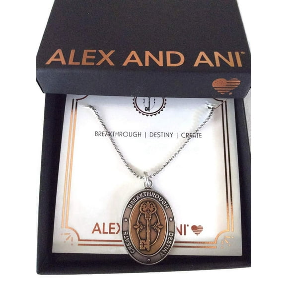 Alex and Ani Key to Life Necklace Two Tone Rafaelian Silver NWTBC