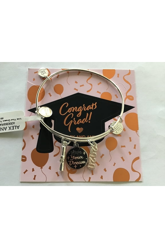 Live Your Dream Trio Charm Bangle Bracelet Silver One Size