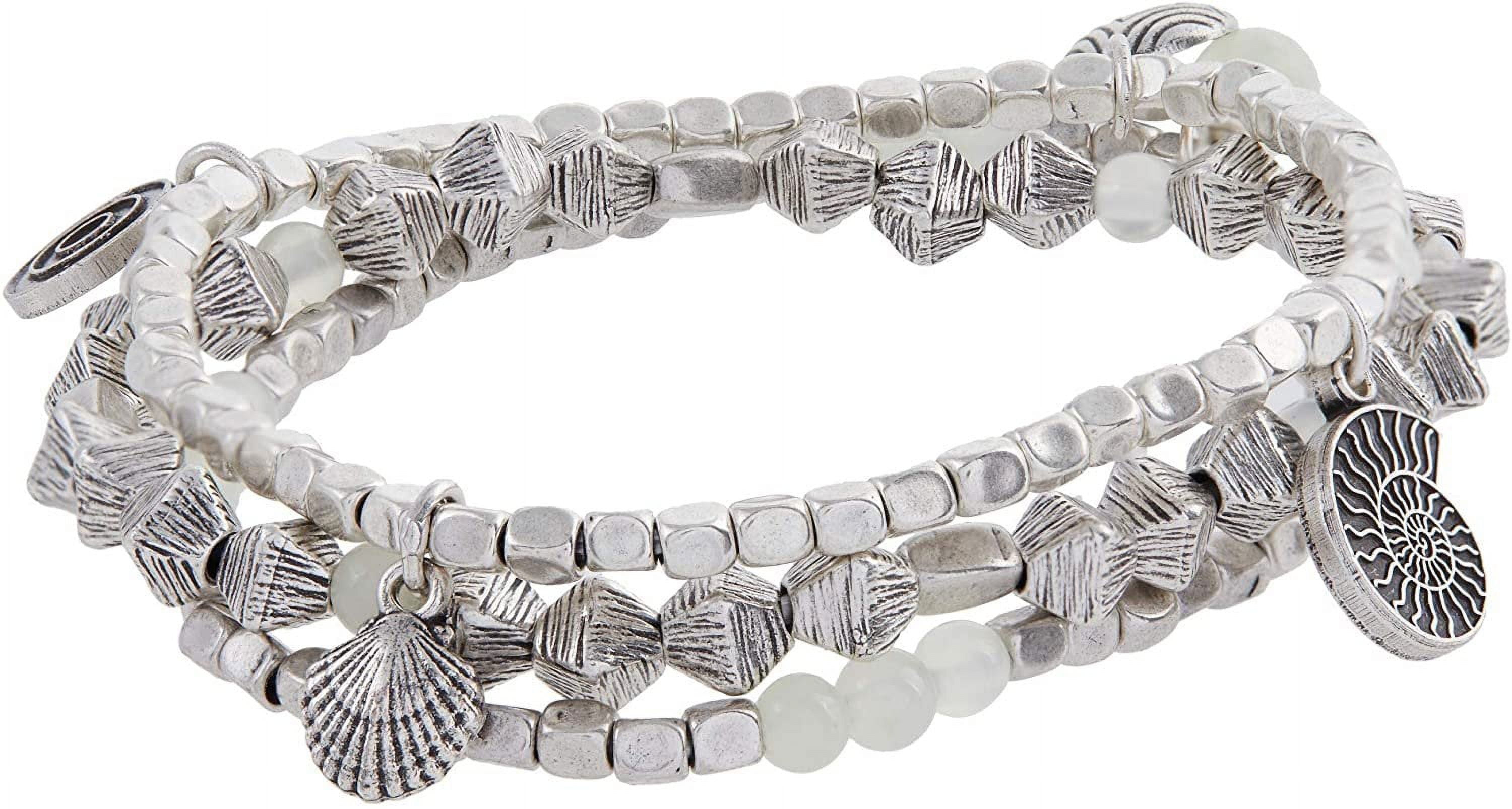 ALEX AND ANI★Nautilus Stretch Set of 3 RAFAELIAN SILVER Alex and Ani Nautilus Stretch Bracelet, Set of 3 Rafaelian