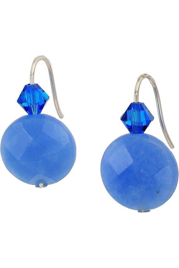 Quartz Denim Gemstone Earrings Sterling Silver One Size
