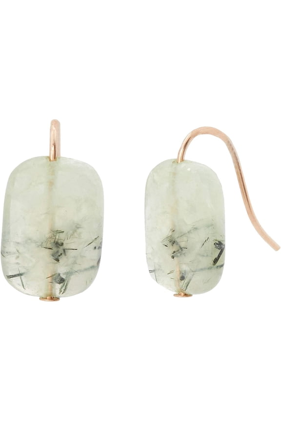 Quartz Gemstone Earrings Green One Size