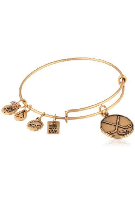 "Team USA Winter" Ice Hockey Expandable Wire Rafaelian Gold-Tone Bangle Bracelet