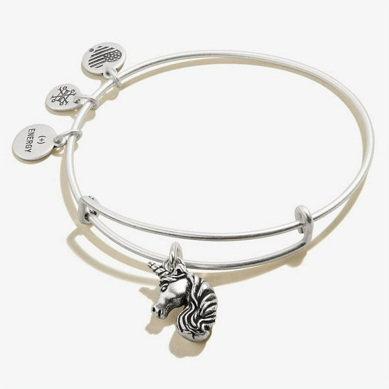 Alex and Ani Unicorn Animal Guide Expandable Wire Bracelet Rafaelian Silver