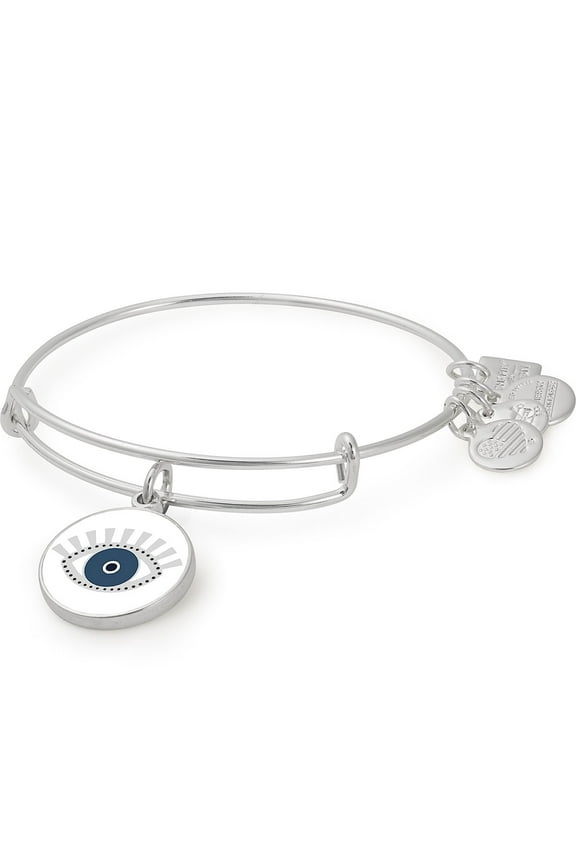 Women's Charity By Design Meditating Eye Color Infusion Bangle Shiny Silver One Size