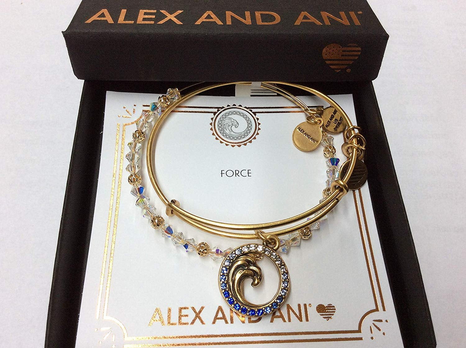 Alex and Ani Women s Crystal Wave Set of 2 Bracelet Rafaelian