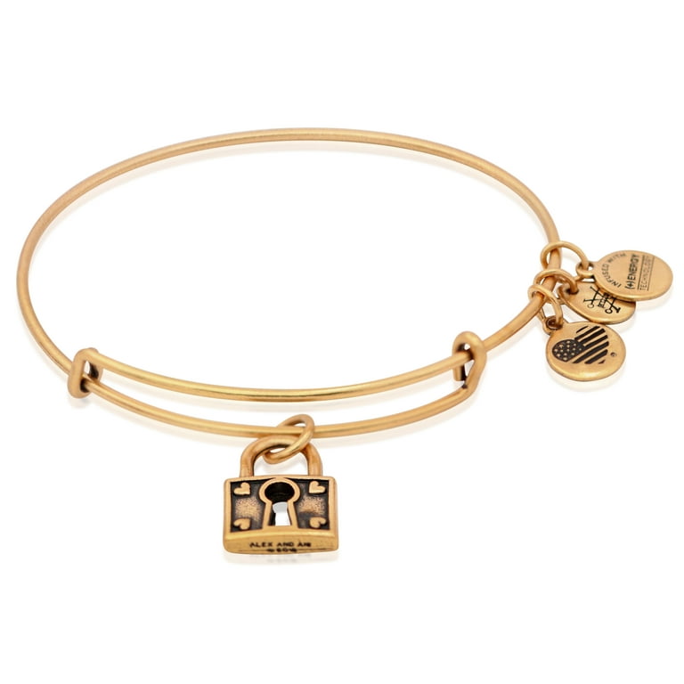 Alex and Ani Women s Gold Unbreakable Love Charm Bangle Bracelet