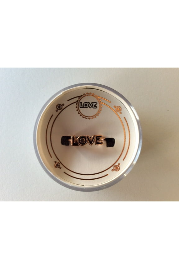 Women's Love Adjustable Ring 14kt Rose Gold Plated One Size